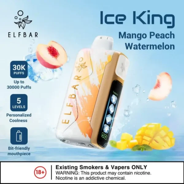 Elf Bar Ice King 30K Mango Peach Watermelon Disposable Vape – 30,000 Puffs | Vape Here Store