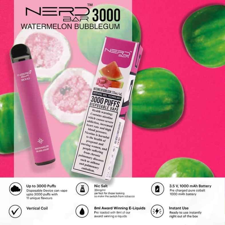 Watermelon Bubble Gum Nerd Bar