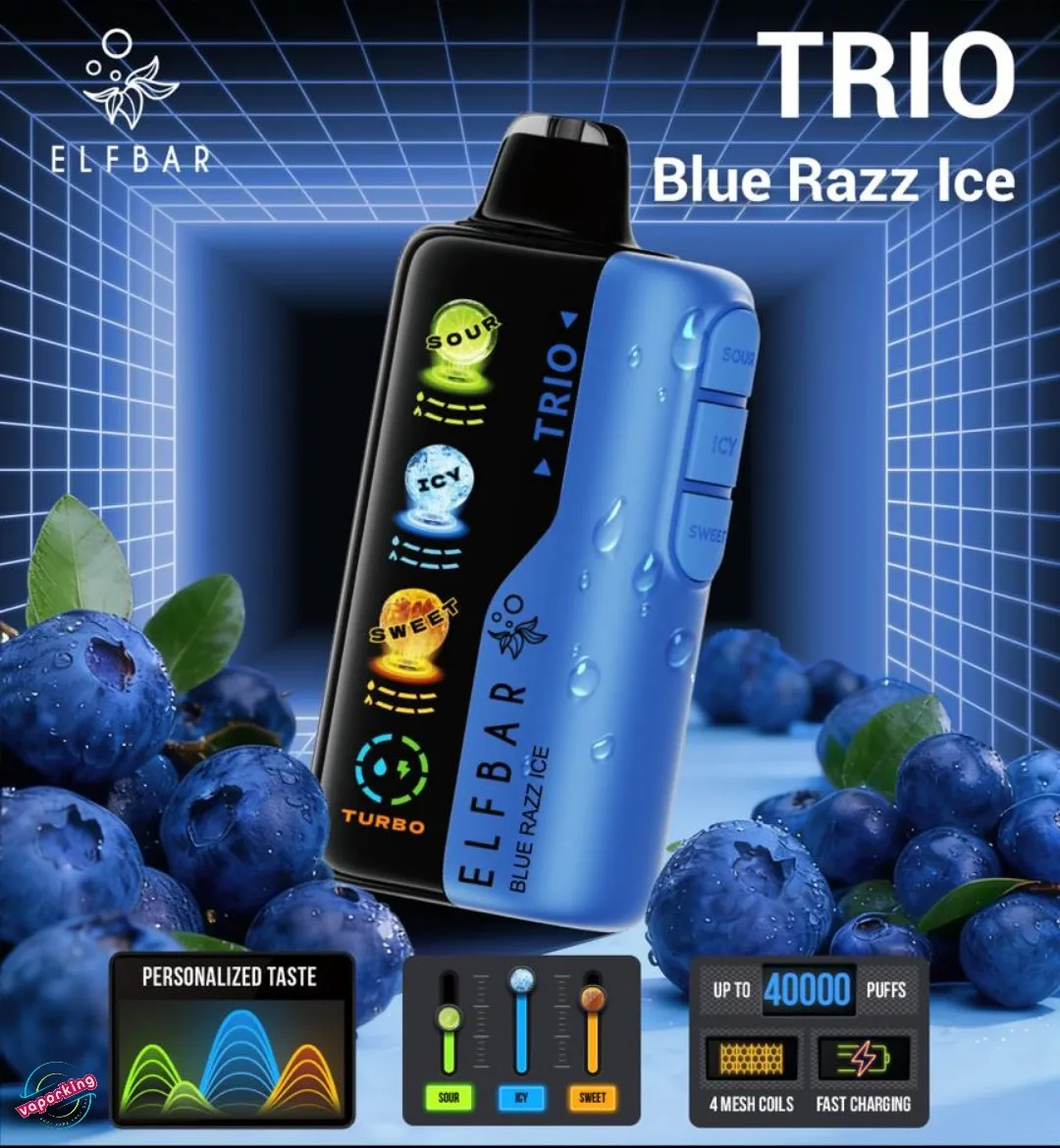 Elf Bar Trio 40K Puffs Blue Razz Ice
