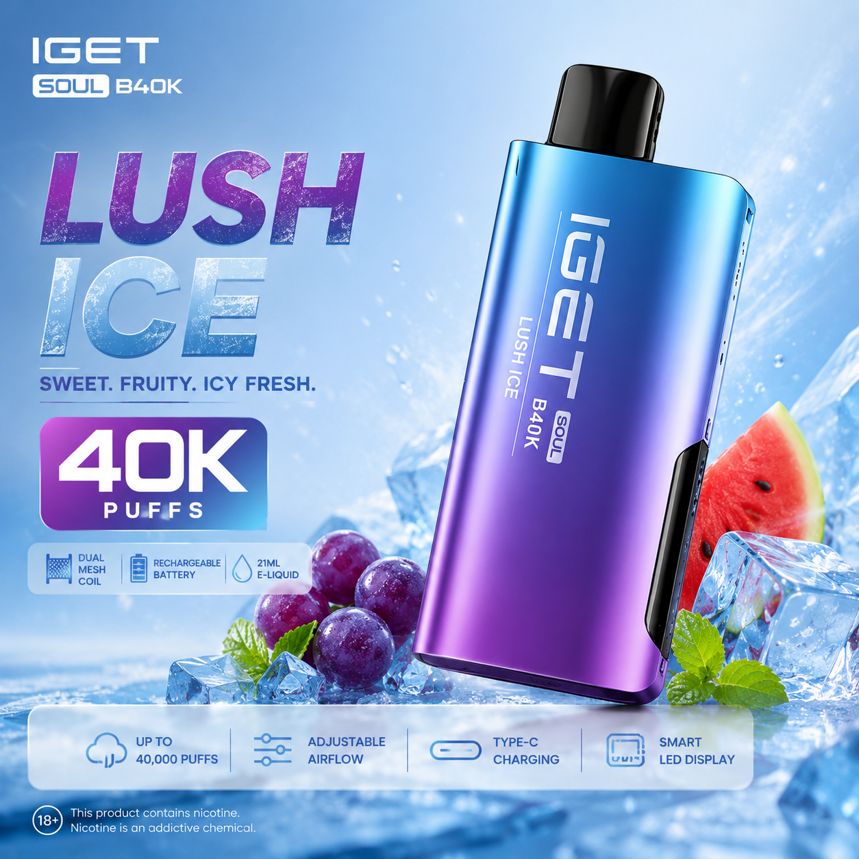 IGET Soul – Lush Ice – 40K Puffs